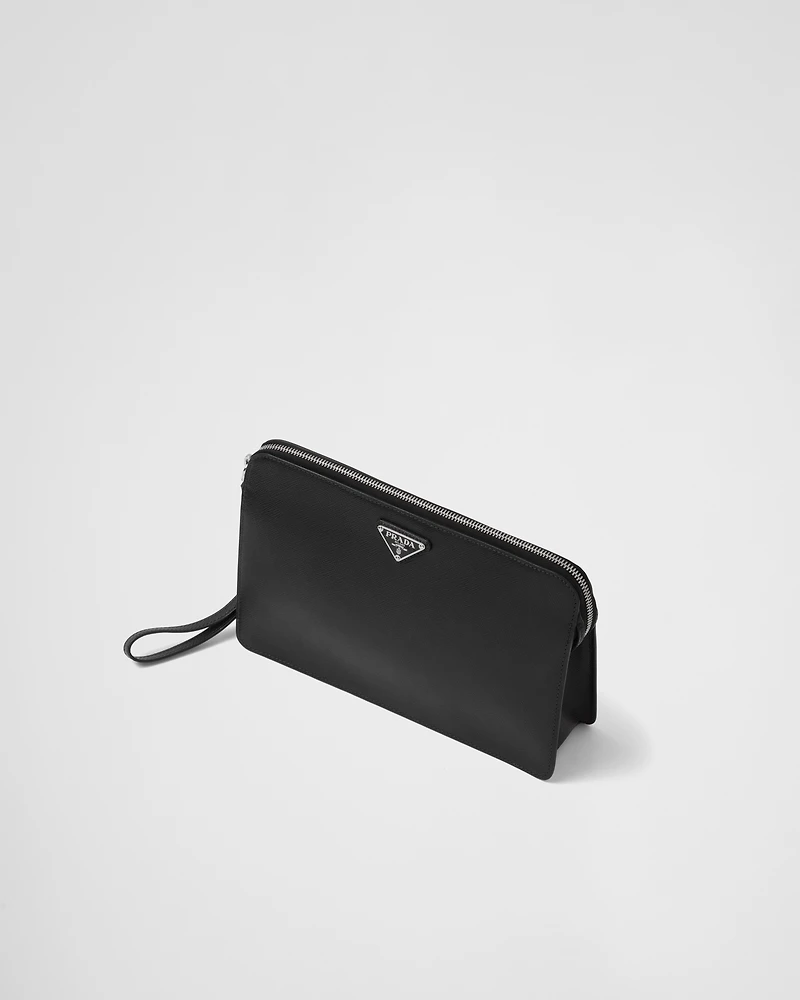 Saffiano leather pouch