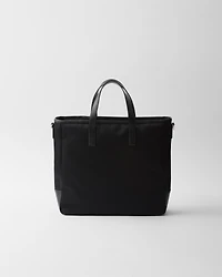 Re-Nylon and Saffiano leather tote bag