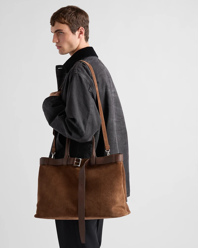 Prada Buckle suede bag with belt