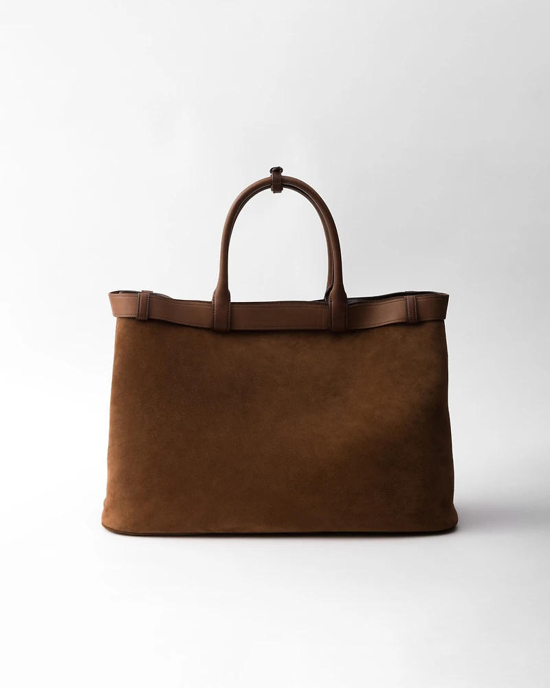 Prada Buckle suede bag with belt
