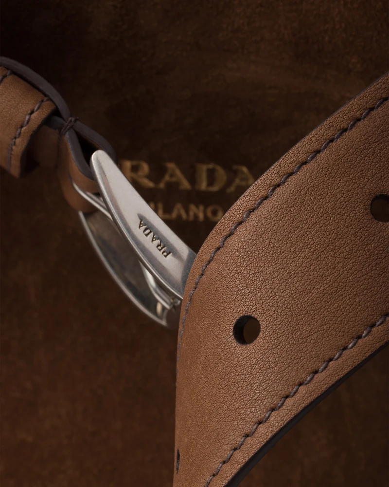 Prada Buckle suede bag with belt