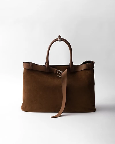 Prada Buckle suede bag with belt