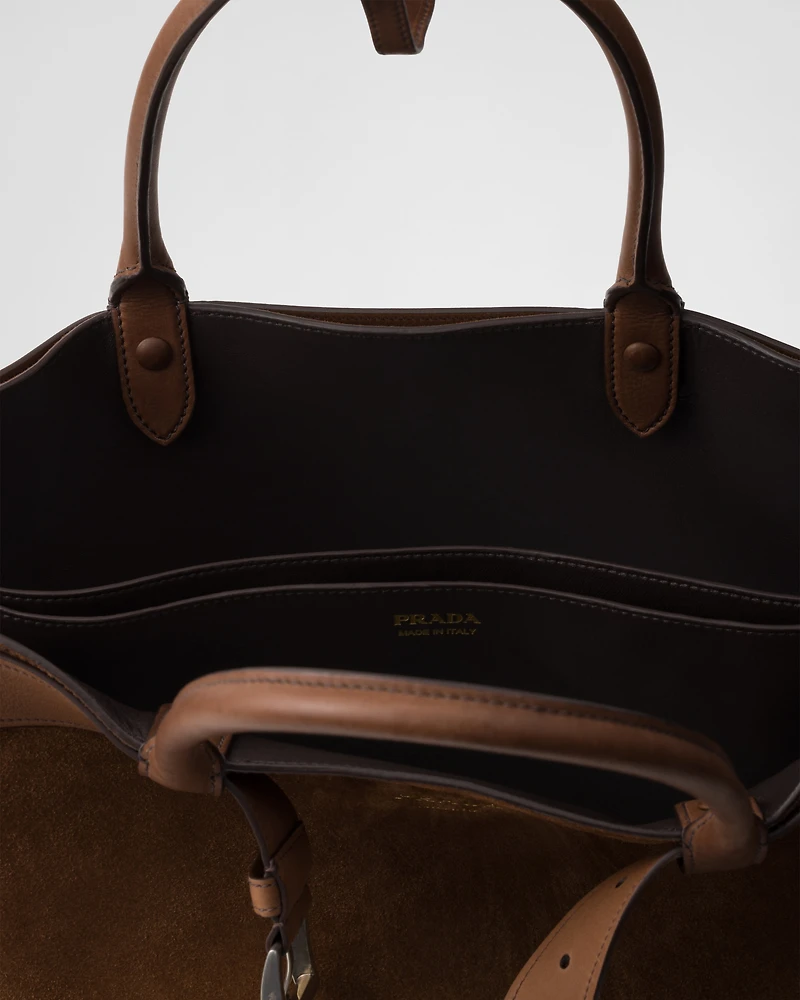 Prada Buckle suede bag with belt