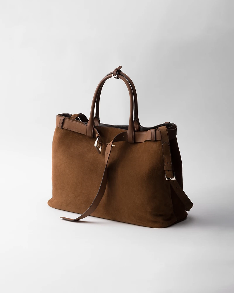 Prada Buckle suede bag with belt