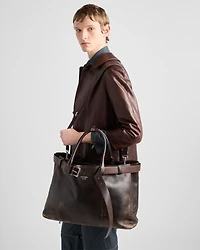 Prada Buckle nappa leather bag with belt