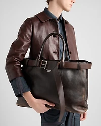Prada Buckle nappa leather bag with belt