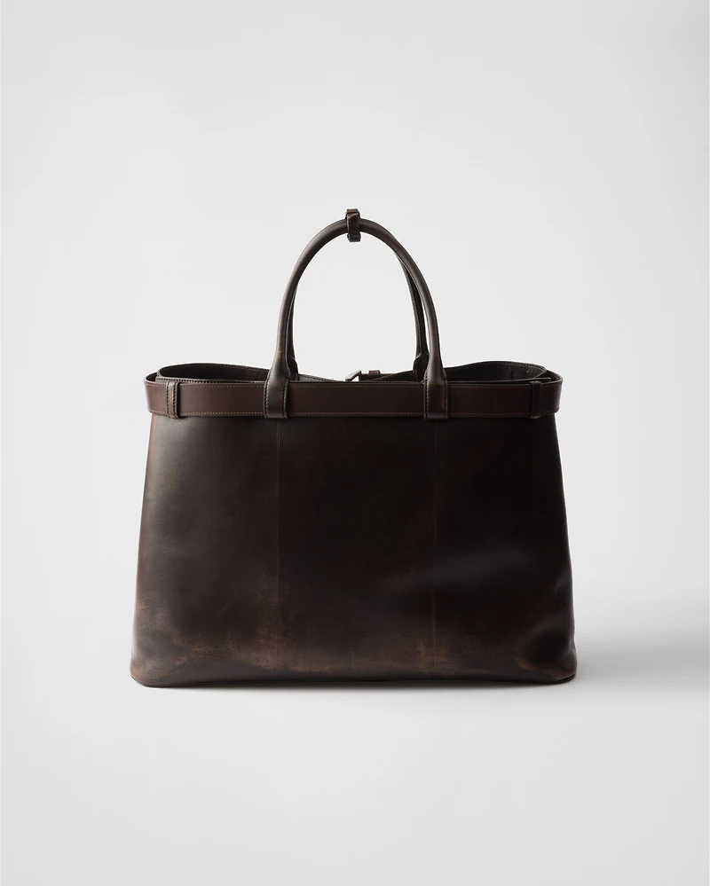 Prada Buckle nappa leather bag with belt