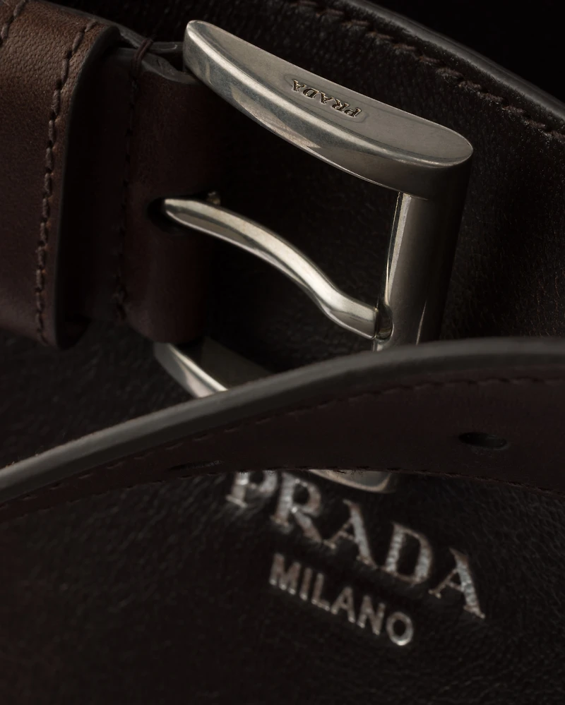Prada Buckle nappa leather bag with belt