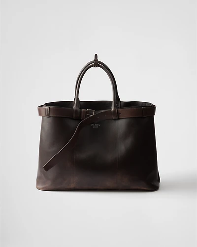 Prada Buckle nappa leather bag with belt