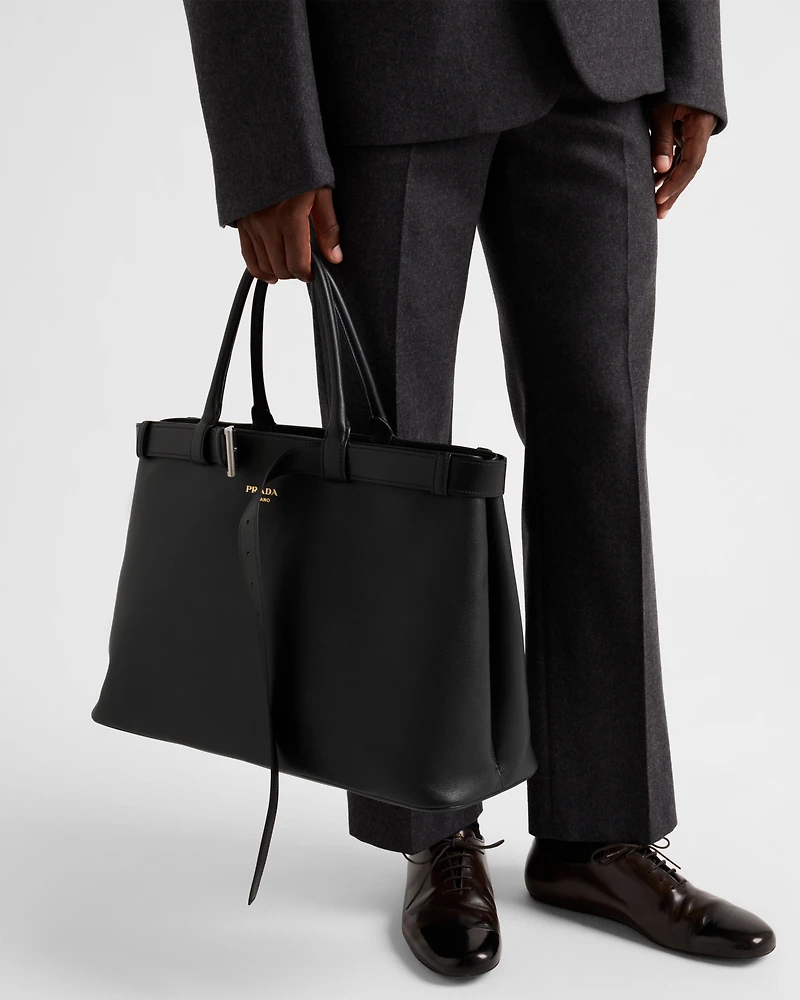 Prada Buckle leather bag with belt