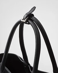Prada Buckle leather handbag with double belt