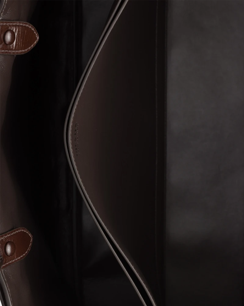 Prada Buckle antiqued leather bag with belt