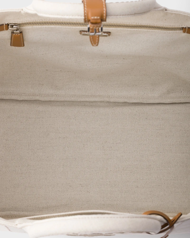 Prada Jardinière extra-large linen blend tote bag