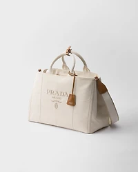 Prada Jardinière extra-large linen blend tote bag