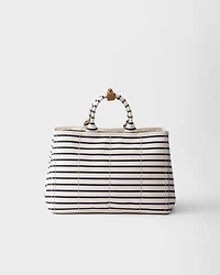 Striped canvas tote bag