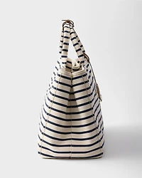 Striped canvas tote bag