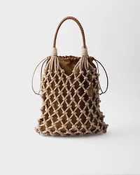 Cotton cord macramé tote bag