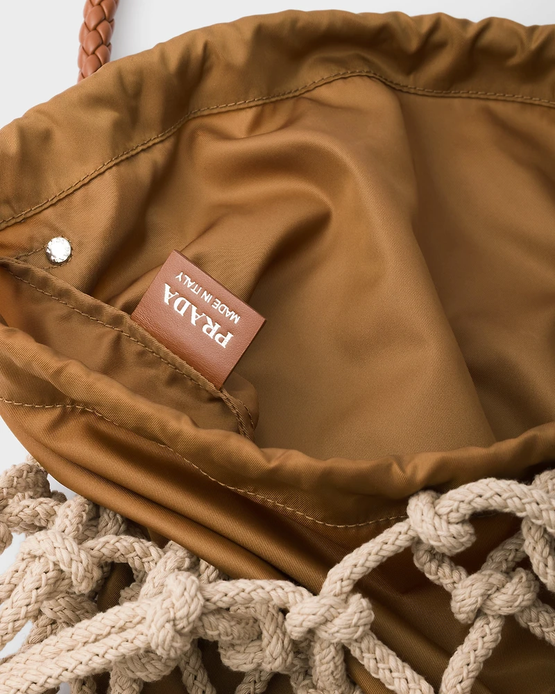 Cotton cord macramé tote bag