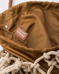 Cotton cord macramé tote bag