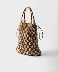 Cotton cord macramé tote bag