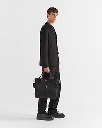 Re-Nylon and Saffiano leather tote bag