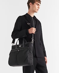 Re-Nylon and Saffiano leather tote bag