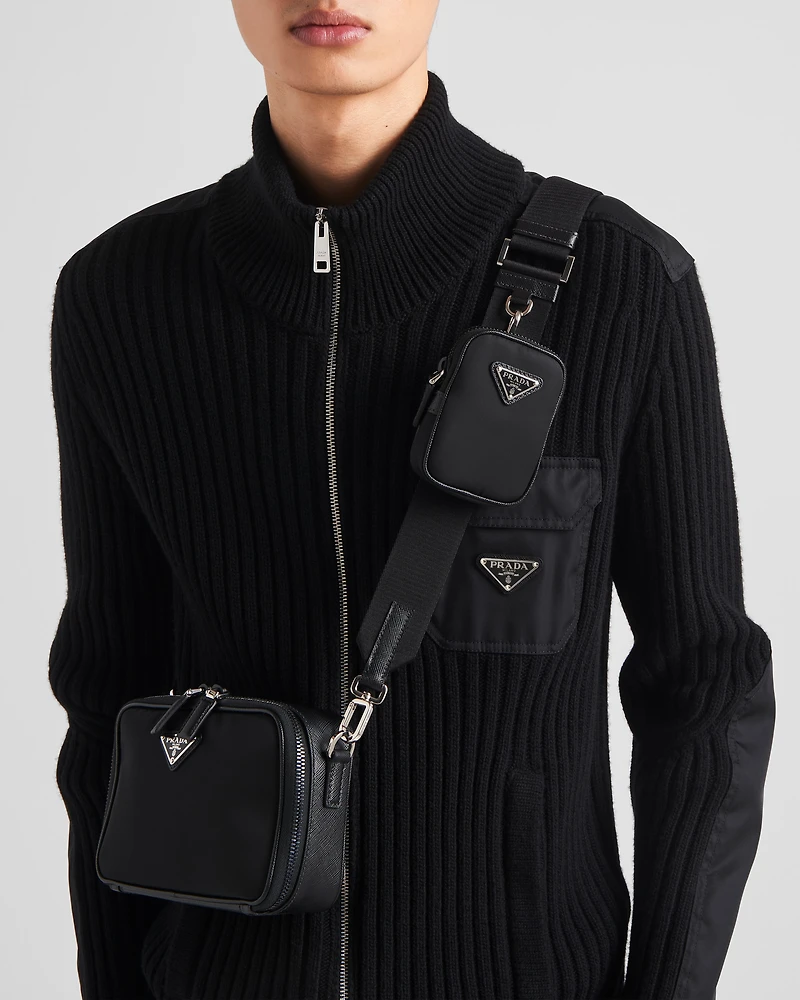 Prada Brique Re-Nylon and Saffiano leather bag