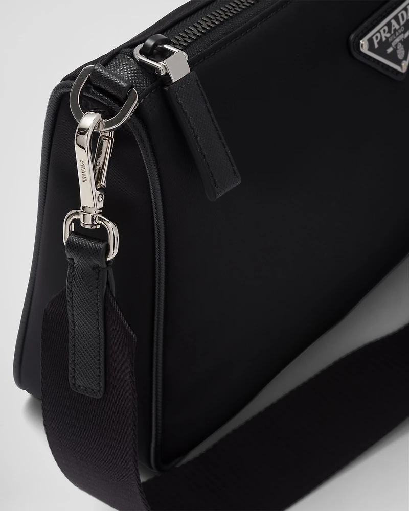 Re-Nylon and Saffiano leather shoulder bag