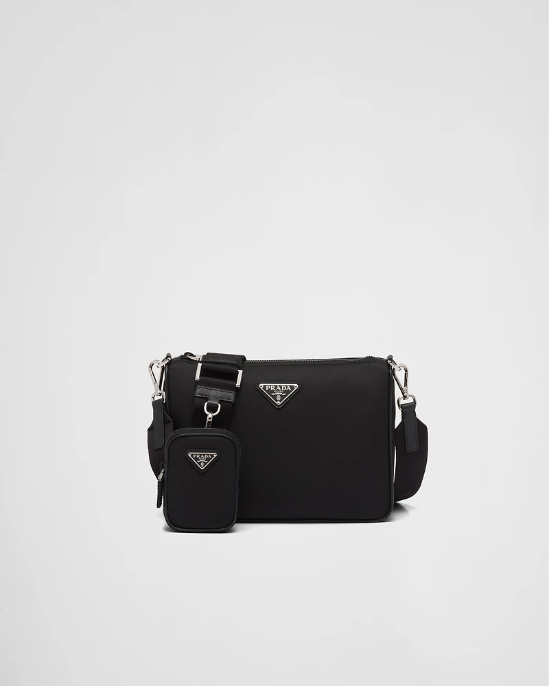Re-Nylon and Saffiano leather shoulder bag