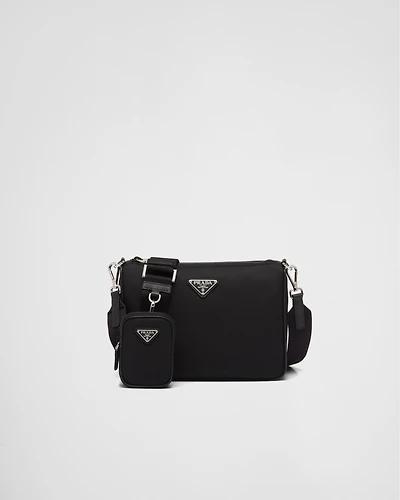 Re-Nylon and Saffiano leather shoulder bag