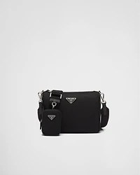 Re-Nylon and Saffiano leather shoulder bag
