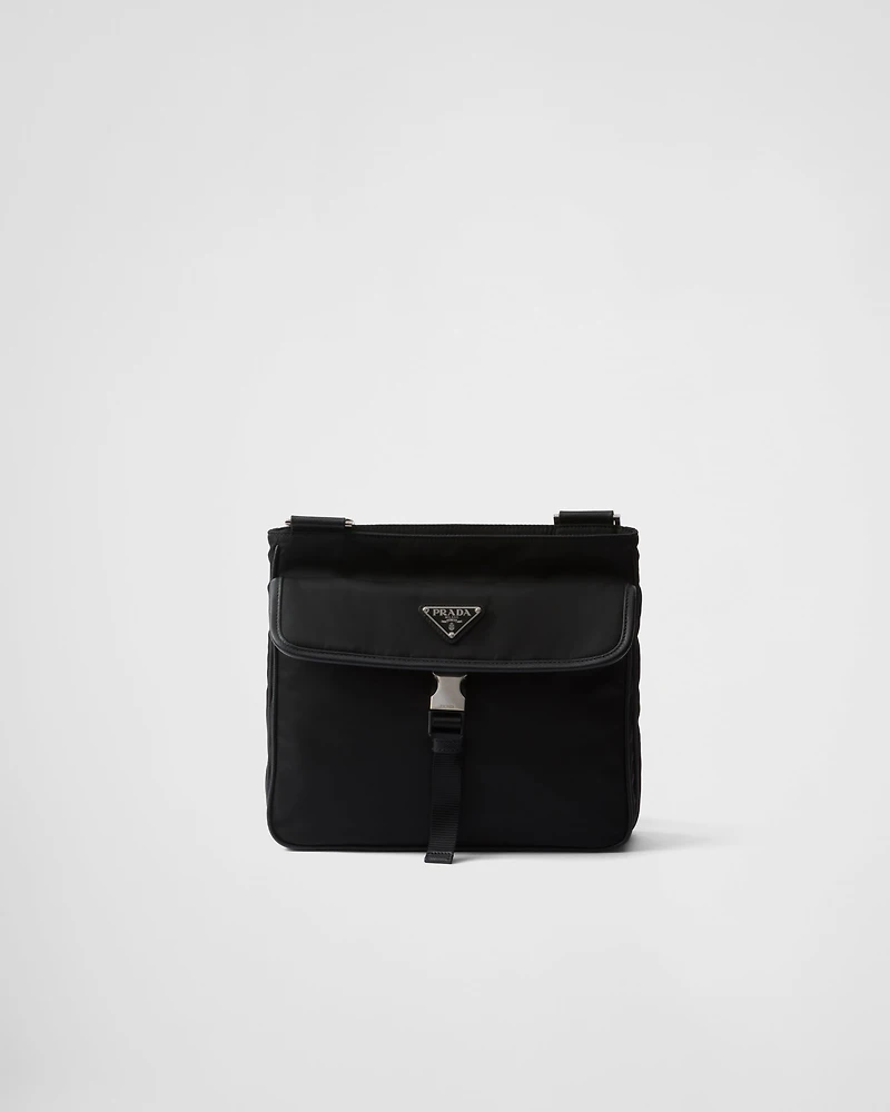 Re-Nylon and Saffiano leather shoulder bag