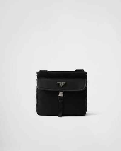 Re-Nylon and Saffiano leather shoulder bag