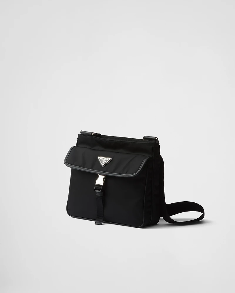 Re-Nylon and Saffiano leather shoulder bag
