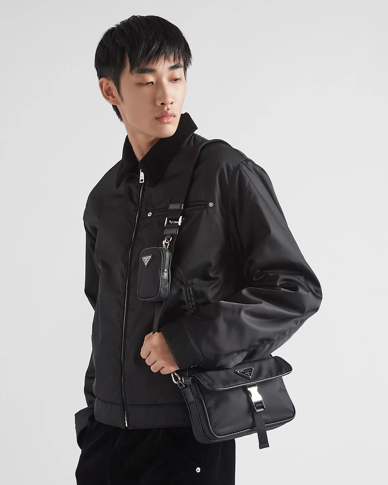 Re-Nylon and Saffiano leather shoulder bag