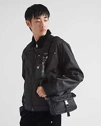 Re-Nylon and Saffiano leather shoulder bag