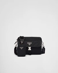 Re-Nylon and Saffiano leather shoulder bag
