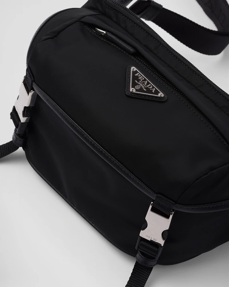 Re-Nylon and Saffiano leather shoulder bag