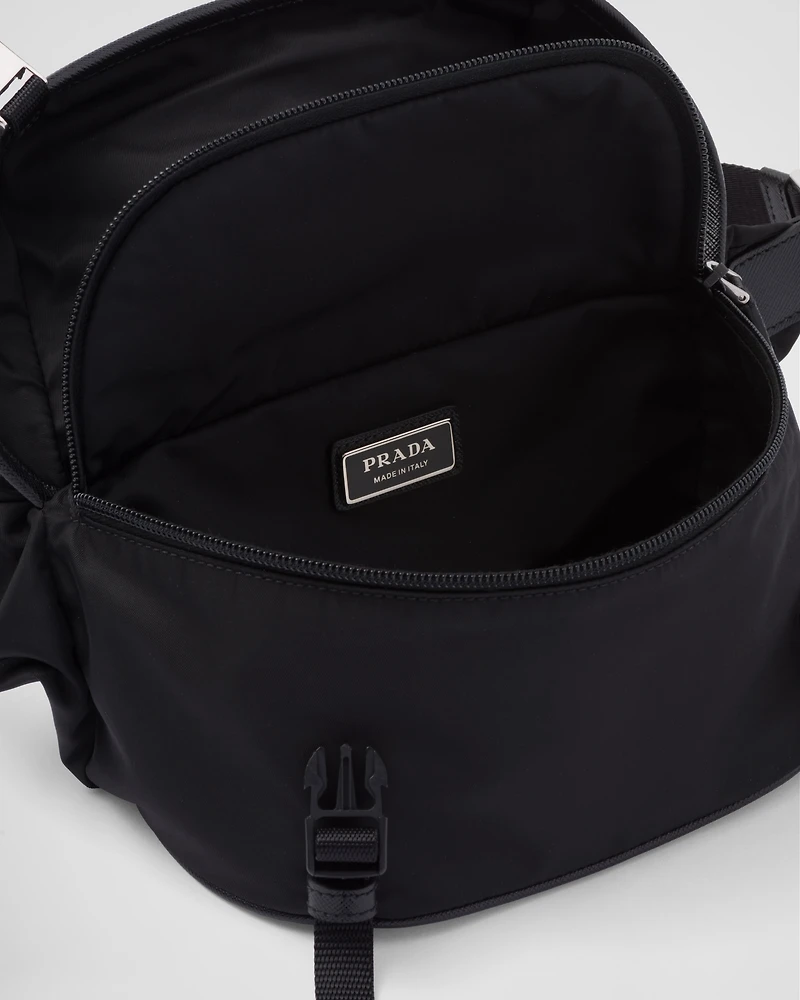 Re-Nylon and Saffiano leather shoulder bag