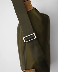 Small Re-Nylon and suede shoulder bag