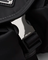 Re-Nylon and leather shoulder bag