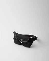 Re-Nylon and leather shoulder bag