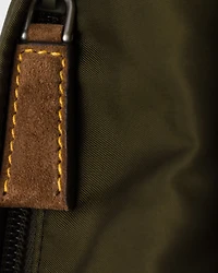 Re-Nylon and suede belt bag