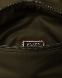 Re-Nylon and suede belt bag