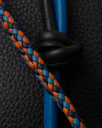 Leather shoulder bag with charm