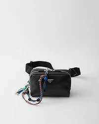 Leather shoulder bag with charm