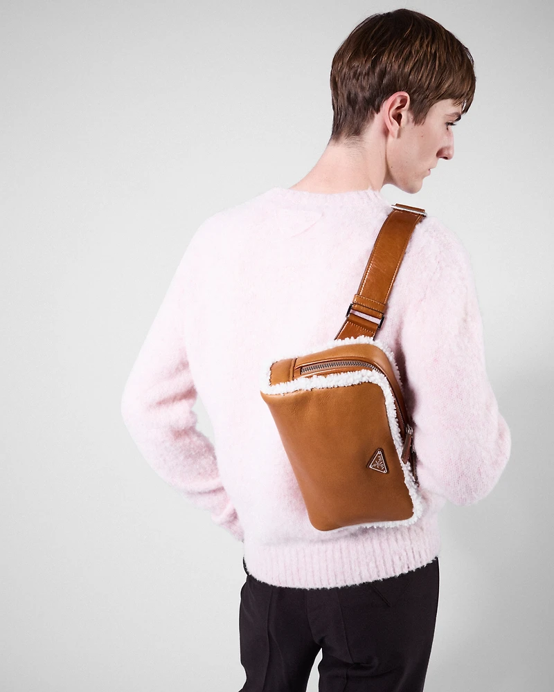 Shearling shoulder bag
