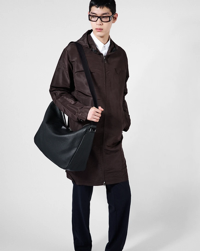 Large leather shoulder bag