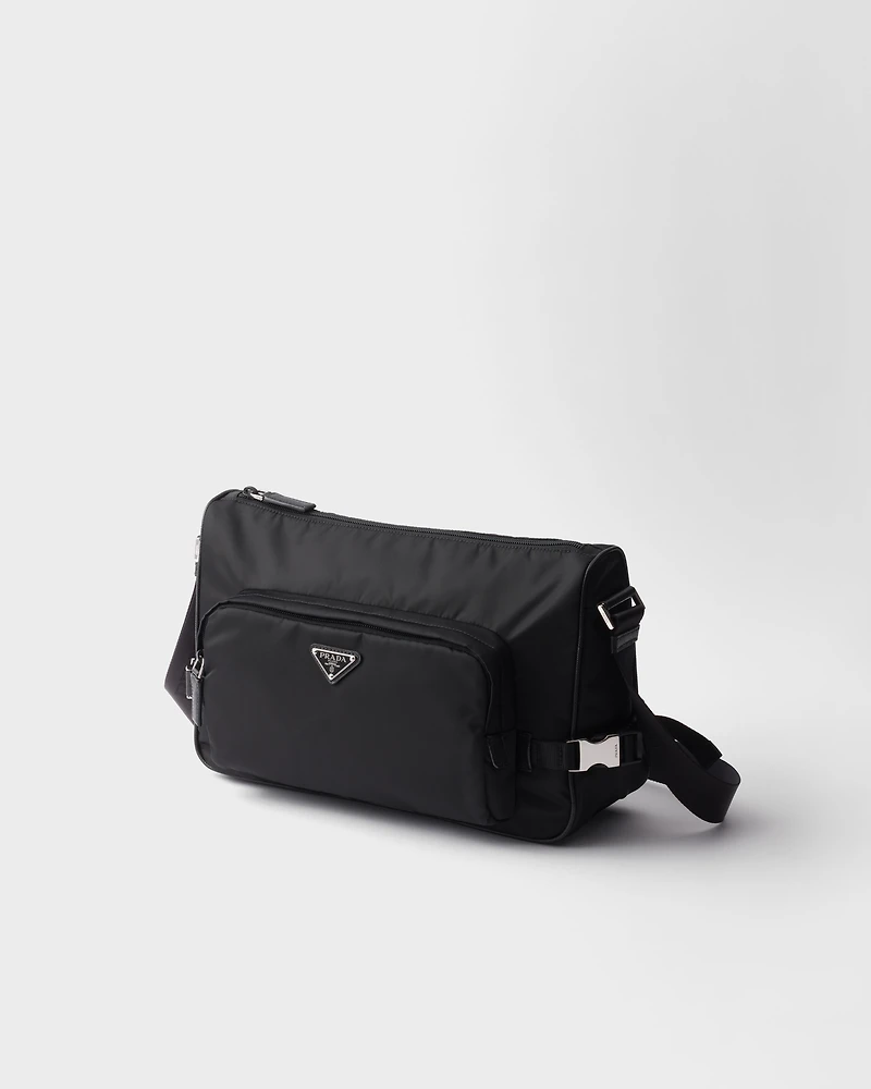 Large Re-Nylon and Saffiano leather shoulder bag