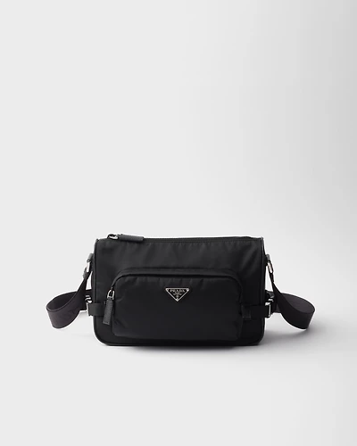 Medium Re-Nylon and Saffiano leather shoulder bag